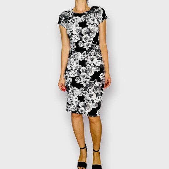 90s French Atmosphere black and‎ white dress - Picture 1 of 5